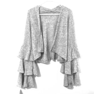 Ruffle arm cardigan